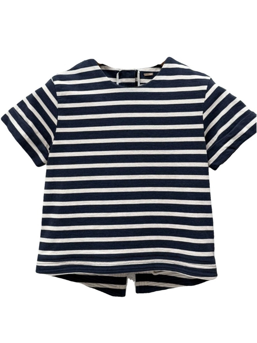 ADAM LIPPES Navy and White Striped Breton Top - Size: XS